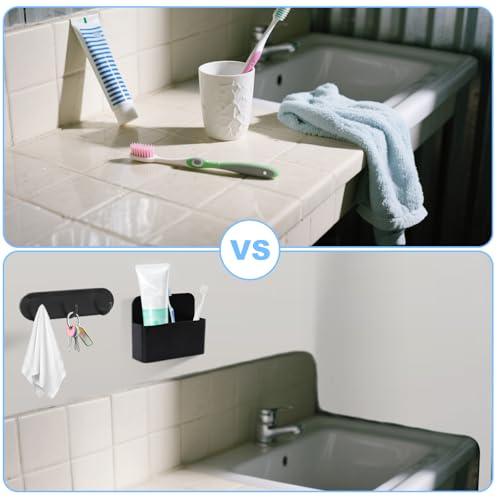 Magnetic Wall-Mounted Toothbrush Holder with Magnetic Hooks for Cruise ，Cruise Ship Essentials 2025- No Drilling Needed for Royal Caribbean & Alaska Cruise Ships, Caribbean Royal Must-Haves(Black) - color: Black
