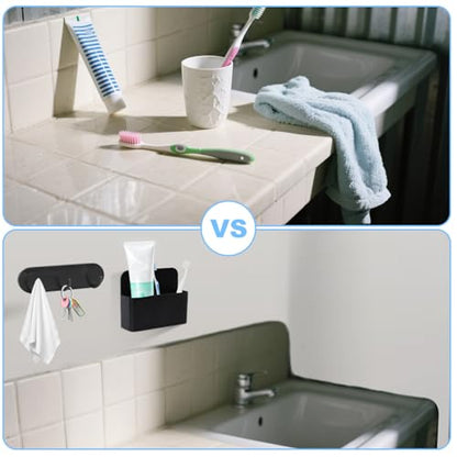 Magnetic Wall-Mounted Toothbrush Holder with Magnetic Hooks for Cruise ，Cruise Ship Essentials 2025- No Drilling Needed for Royal Caribbean & Alaska Cruise Ships, Caribbean Royal Must-Haves(Black) - color: Black