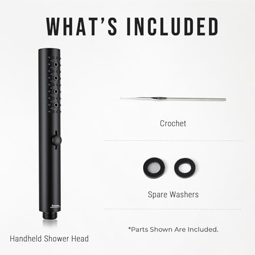 G-Promise All Metal Round 3 Function Handheld Shower Head(Matte Black) | All Metal Construction, 3 Function Modes with Massage, Modern Look, Push Switch, Easy Installation - color: Matte Black, style: Round