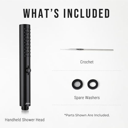 G-Promise All Metal Round 3 Function Handheld Shower Head(Matte Black) | All Metal Construction, 3 Function Modes with Massage, Modern Look, Push Switch, Easy Installation - color: Matte Black, style: Round