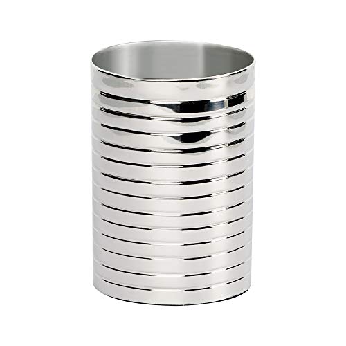 nu steel Astoria Decorative Stainless Steel Tumbler Cup for Bathroom Vanity Countertops for Rinsing, Drinking, Storing Dental Accessories and Organizing Makeup Brushes, Eye Liners - Shiny