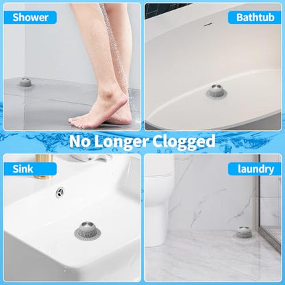 Aluvor Shower Drain Hair Catcher Bathtub Drain Cover Sink Drain Protector | Bathroom Sink & Bathtub Drain Strainer for Pop-Up & Regular Drains, Silver Grey - color: Silver Grey
