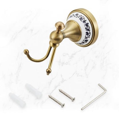 Antique Bronze Brass Bath Towel Hooks Wall Mounted Bathroom Clothes Hook, Antique Brass Horn Shape Curved Towel Hooks YIGUANXIN - color: Antique, size: Clothes Hook