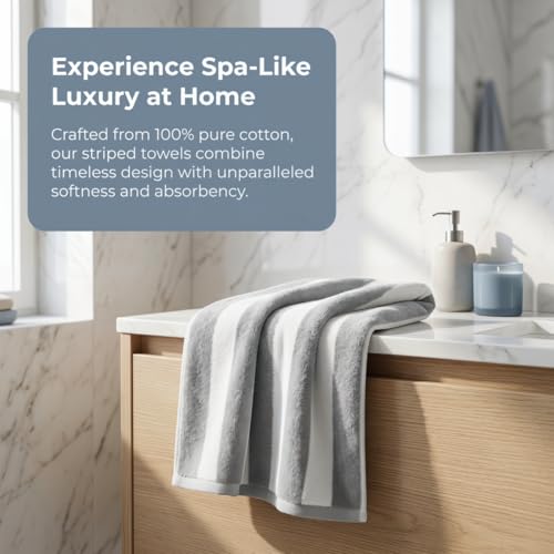 Premium 5-Piece Bath Towel Set | 100% Microfiber Ultra Soft & Quick Dry | Large Bath Towels, Hand Towels & Washcloths for Bathroom, Spa, Gym, | 1 Bath, 2 Hand, 2 Washcloths | Gray - color: Gray, size: 5 Pcs