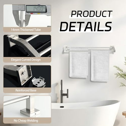Alise Double Towel Bar, 32" Towel Rack for Bathroom Wall, Brushed Nickel | SUS304 Stainless Steel Bathroom Towel Holder, Quick Drying Towel Hanger Towel Rod, Useable Length 30.8" - color: Brushed Nickel, size: 32-Inch(Joining Process)