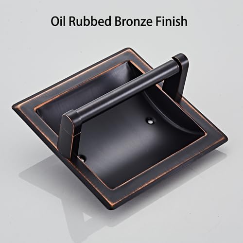 Oil Rubbed Bronze Recessed Toilet Paper Holder,Pivoting Toilet Tissue Holder,Made of SUS304 Stainless Steel, in Wall Toilet Paper Holder with Bracket - color: Oil Rubbed Bronze