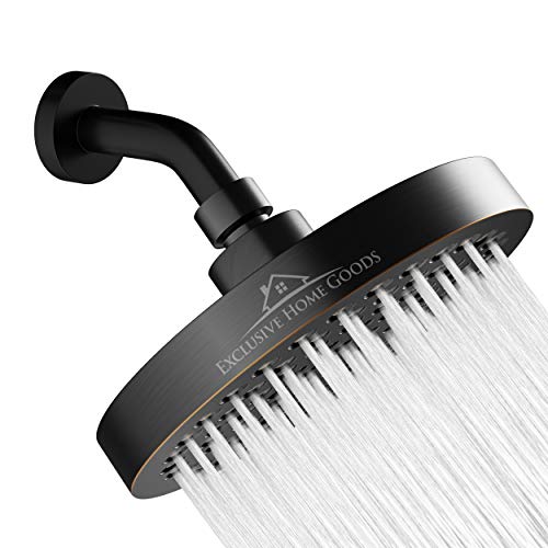 Luxury Rainfall Shower Head - High-Pressure showerhead Jets, rain shower head Ant-Clog Silicone Nozzles (1.8 GPM, Oil-Rubbed Bronze) - color: Oil-Rubber Bronze, size: California 1.8 GPM, 6 Inch Diameter