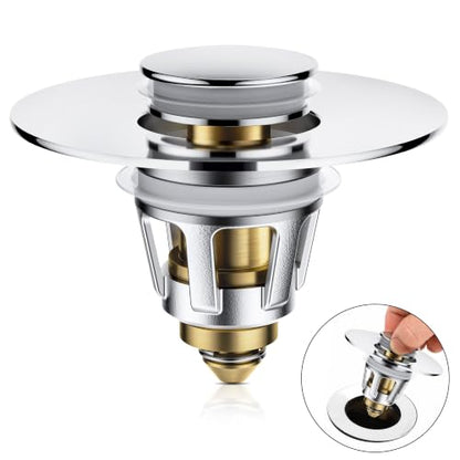 Bullet Core Bathroom Sink Stopper, 1 Pack Universal Pop-Up Drain Plug Fits 1.1–1.5 Inch US Standard Sinks