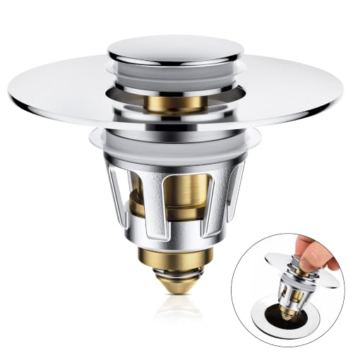 Bullet Core Bathroom Sink Stopper, 1 Pack Universal Pop-Up Drain Plug Fits 1.1–1.5 Inch US Standard Sinks