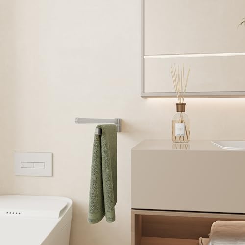BGL Swivel Towel Bar Brushed Nickel,Two Arms Wall Mount Towel Hanger Holder for Bathroom Organizer - color: Brushed Nickel