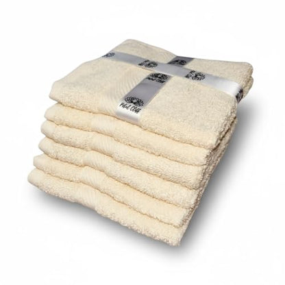 Super Soft 570 GSM Luxury Cotton Face Towel/Washcloths Set of 6, 100% Cotton Zero Twist Ring-Spun Heavyweight, Super Absorbent Wash Cloths – Designed for Exfoliation, Comfort, and Durability. - color: Yellow