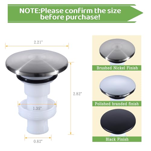 Replacement for Pfister 972098 Push-Seal Drain Assembly - Brushed Nickel Drain Plug - Genuine Replacement Part (Brushed Nickel) - color: Brushed Nickel