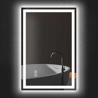 HYPERLITE LED Bathroom Mirror with Lights: 24X36 Dimmable LED Bathroom Vanity Mirror - Shatterproof Light Mirror for Modern Style Homeowners and People Renovating Bathrooms - size: 36"L x 24"W