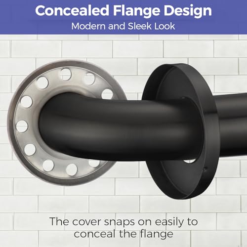 Stardrix 36-Inch ADA Compliant Grab Bar, 1.5" Diameter, Concealed Mounting Flanges, Handicap Friendly, Commercial & Residential Bathrooms, Matte Black Stainless Steel - color: Matte Black, size: 36"