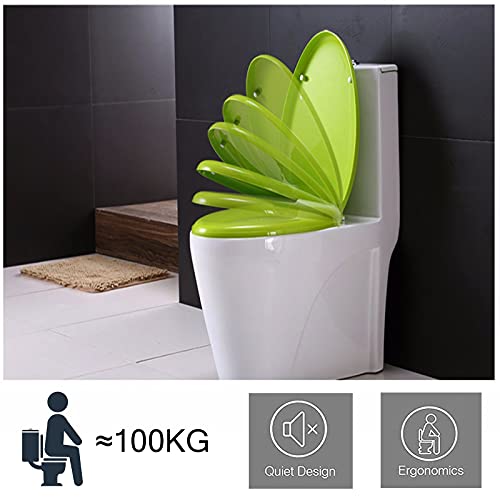Quick Release White Toilet Seat - Easy to Clean Polypropylene, Color Options: Green, Purple, Blue, Sky Blue, One Size - color: Pink Purple