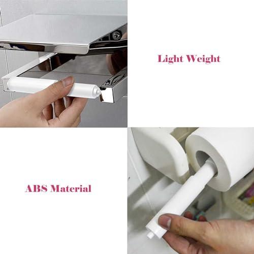 2 Pack White Toilet Paper Holder,Plastic Toilet Tissue Roll Holder Insert in Household Restaurant Toilet Replacement Roller Spring Loaded Rod - color: 2pcs-extended Version