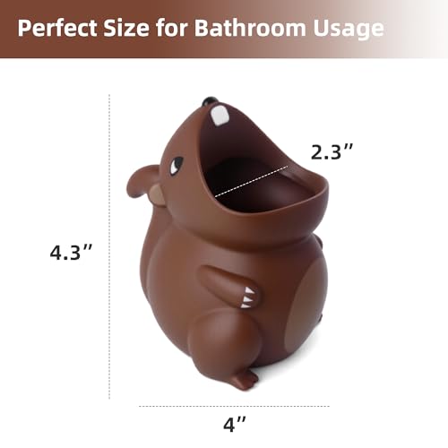 Kids Toothbrush Holder Toothbrush Organizer – Durable Silicone Animal Tooth Brush Holder – Easy to Clean Toothbrush and Toothpaste Holder – Toothbrush Holders for Bathrooms by Lily’s Home - Squirrel - color: Squirrel