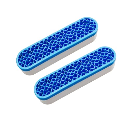 TANG SONG 2 PCS Silicone Make up Brush Holder Cosmetic Storage Box Desktop Organizers (Blue) - color: Blue, size: 2 PCS
