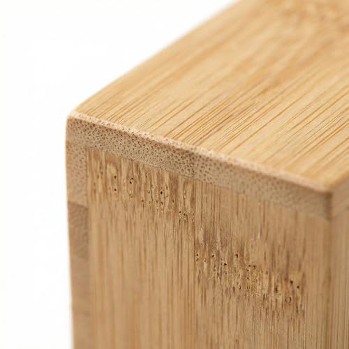 Bamboo Drawer Organizer with Removable Dividers, Fits Kitchens, Bathrooms, Desk, Utensil, Makeup (Natural, S) - size: S