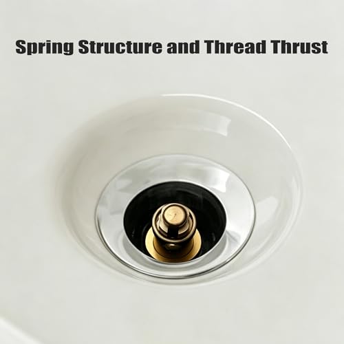 2PCS Basin Sink Clicker Pop Up Tub Drain Stopper, Brass Spring Plug | Universal Click Clack Replacement Bolt, Durable Push Bathroom Accessories for Most Basin Drains
