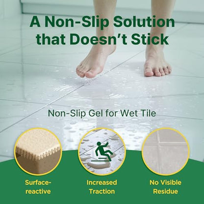 Non Slip Bathroom Floor Treatment, Anti Slip Gel for Shower & Tile Floors, Slippery Floor Solution, 10.6 oz