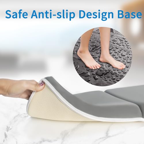 JJGoo Bath Kneeler with Elbow Rest Pad Set, 1.5 inch Kneeling Pad Mat for Bathtub - Gray - color: Grey