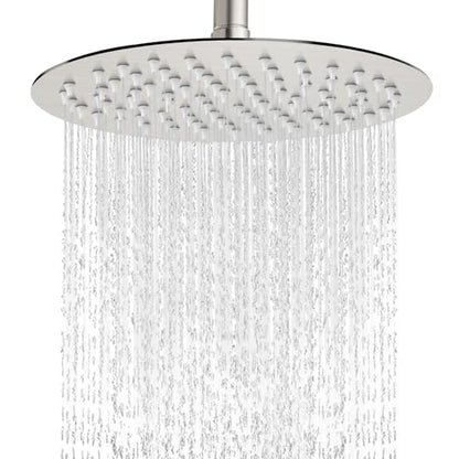 Midanya Round Rain Shower Head,High Pressure,Brushed Nickel 12 Inch | 360°Swivel,Ceiling or Wall Mount,Waterfall Full Body Coverage,Bathroom Remodel,Stainless Steel Large Rainfall Shower Head - color: Nickel, size: 12 Inch