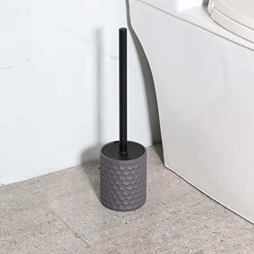 Bathroom Accessory Set, 6 Piece Grey Bathroom Accessories Set with Trash Can, Toothbrush Holder, Toothbrush Cup, Soap Dispenser, Soap Dish, Toilet Brush with Holder, Trash Can, Light Gray - color: Cool Gray