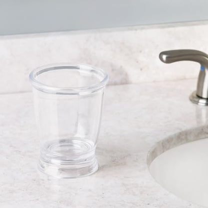 iDesign Plastic Bathroom Storage Tumbler, Clear, Pack of 2 | Countertop or Vanity Storage, Set of 2 - style: Pack of 2