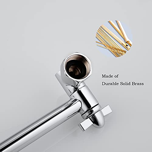 Chrome Shower Head Extension, 10 Inch Solid Brass Shower Extension Arm with Durable Anti-leak Lock Joints, Adjustable Shower Head Extension Arm - color: Chrome, size: 10 Inch