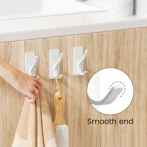 pickpiff White Self-Adhesive Hook, 13LB Hanger for Coat/Towel, 10 Pack - color: White, size: 10 Pack