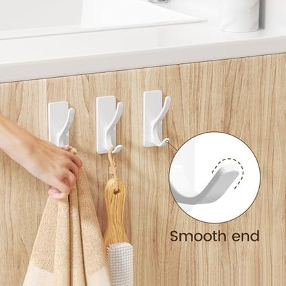pickpiff White Self-Adhesive Hook, 13LB Hanger for Coat/Towel, 10 Pack - color: White, size: 10 Pack