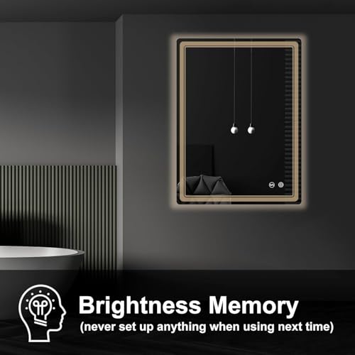 LED Bathroom Mirror with Lights, Anti-Fog, Dimmable, Lighted Bathroom Vanity Mirror for Wall, UL-Certified (28 x 20) - size: 28"L x 20"W
