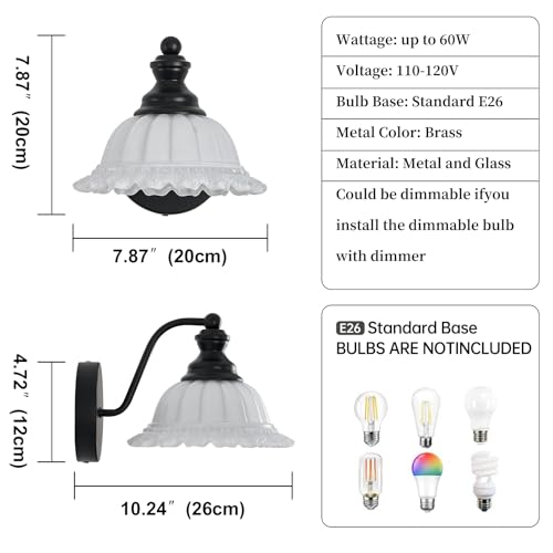 XIEDUN Vanity Light Black Wall Sconces Modern Bathroom Sconces - color: Black and White, size: 1 Light