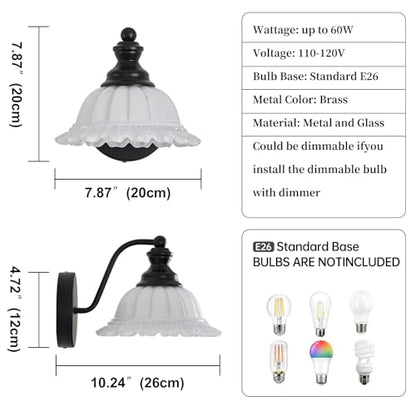 XIEDUN Vanity Light Black Wall Sconces Modern Bathroom Sconces - color: Black and White, size: 1 Light