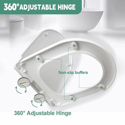 Toilet Seat Square Quick-Release Feature For Easy-Clean Adjustable Hinges 34 5X43Cm - size: 37*47cm