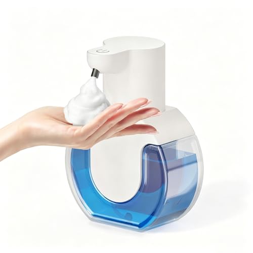 Automatic Soap Dispenser Touchless,Rechargeable Foaming Soap Dispenser,15oz/420ml Smart Hand Soap Dispensers,4-Level Adjustable,Wall Mount for Bathroom Kitchen Dish Soap,Hands-Free - color: White, style: Foam