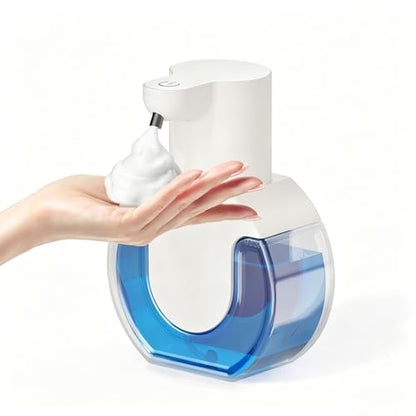 Automatic Soap Dispenser Touchless,Rechargeable Foaming Soap Dispenser,15oz/420ml Smart Hand Soap Dispensers,4-Level Adjustable,Wall Mount for Bathroom Kitchen Dish Soap,Hands-Free - color: White, style: Foam