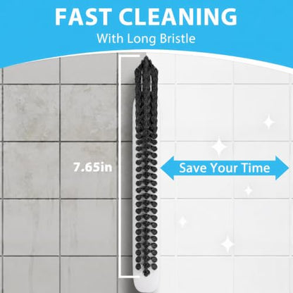 Lumkew Grout Brush Cleaner for Tile Floors Grout Cleaning Brushes Scrub Red | V Shape, Hard Bristle, Grout Scrubber for Bathroom Shower Kitchen - color: Red