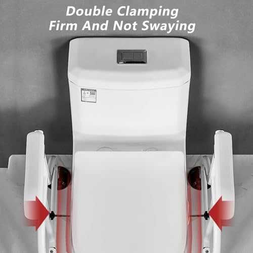 Toilet Safety Rails,Free Standing Adjustable Height Width Toilet Safety Frame,330 IBS Weight Capacity Commode Stability Handrails