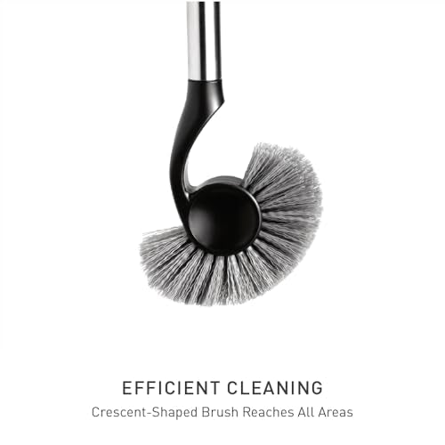 simplehuman Toilet Brush with Caddy Stainless Steel, Black - color: Black, style: Toilet Brush