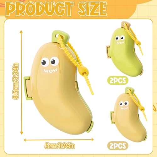CANIPHA 4Pcs Banana Toothbrush Set Includes Yellow Cyan, Portable Banana Toothbrush Holder with Toothpaste Dispenser, Home Goods Suitable for Home Use or Travel