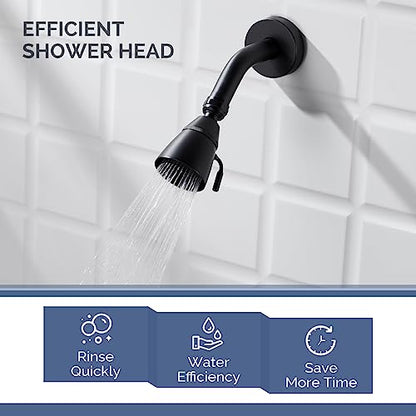 Angle Simple High Flow Shower Spray Head Adjustable, G 1/2, Matte Black | Brass, Swivel High Pressure Shower Head, Adjustable Angle and Water Flow, No Flow Restrictor, Easy to Wash Clean - color: Matte Black
