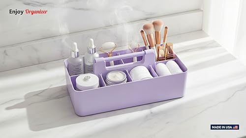 8 Compartments DIY Dividers,Large caddy, Multi Purpose, Simple, Portable, Stackable, Modern Solution for School, office, Desktop -MADE IN USA (Lavender) - color: Lavender