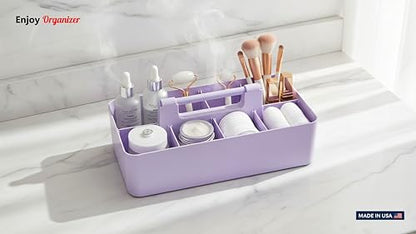 8 Compartments DIY Dividers,Large caddy, Multi Purpose, Simple, Portable, Stackable, Modern Solution for School, office, Desktop -MADE IN USA (Lavender) - color: Lavender