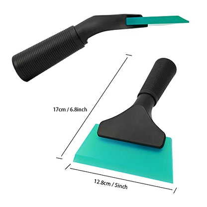 FOSHIO Small Squeegee with 5 Inch Light Blue Rubber Blade Mini Wiper Window Tinting Tools for Mirror Glass Window Cleaner with Non-Slip Handle - color: Tb Blue