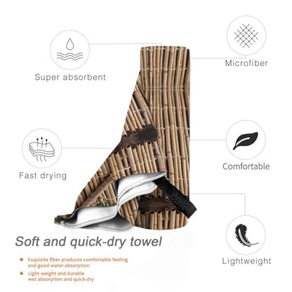 Large Bamboo Raft Bath Towel Super Absorbent Quick Dry Bathroom Towel Sand Free Microfiber Beach Towels for Bathroom, Gym, Spa and Hotel Towel 27.5"x55"