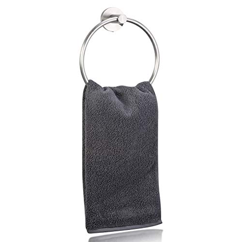 Bahroom Towel Ring Stainless Steel SUS 304,Circle Hand Towel Holder,Matte Round Towel Holder Wall Mount Towel Rack Silver - color: Towel Holder