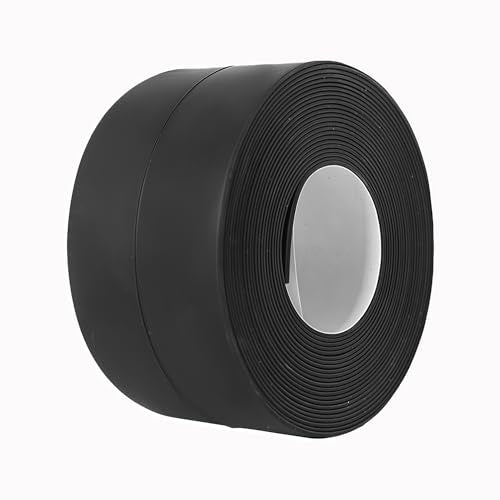 Caulk Tape, 10.5FT Peel and Stick Waterproof Seal Tape - No Tools No Mess Self-Adhesive Waterproof Tape for Toilet Bathtub Sink Tub Kitchen Countertop, Flexible PVC Strip Filler Caulking Tape - color: 1 Roll-Black