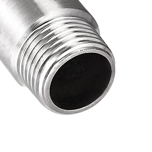 uxcell Shower Head Extension Arm Stainless Steel 1/2PT Male to 1/2PT Female Thread 30mm Length Cast Pipe Fitting Coupler 2Pcs - size: 30mm